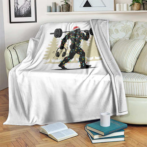 Bigfoot Gym Christmas Throw Blanket Funny Sasquatch Bodybuilding Weightlifting TS14 Print Your Wear