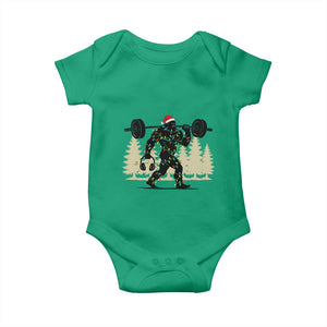 Bigfoot Gym Christmas Baby Onesie Funny Sasquatch Bodybuilding Weightlifting TS14 Irish Green Print Your Wear