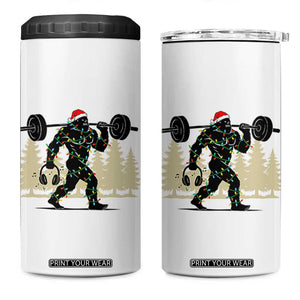 Bigfoot Gym Christmas 4 in 1 Can Cooler Tumbler Funny Sasquatch Bodybuilding Weightlifting TS14 One Size: 16 oz White Print Your Wear