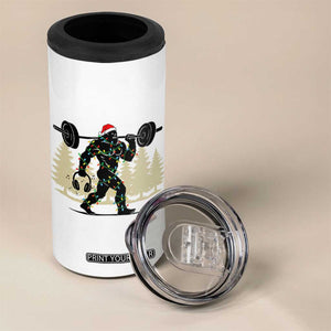 Bigfoot Gym Christmas 4 in 1 Can Cooler Tumbler Funny Sasquatch Bodybuilding Weightlifting TS14 Print Your Wear