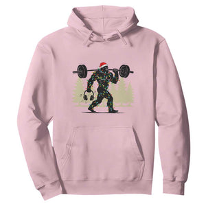 Bigfoot Gym Christmas Hoodie Funny Sasquatch Bodybuilding Weightlifting TS14 Light Pink Print Your Wear