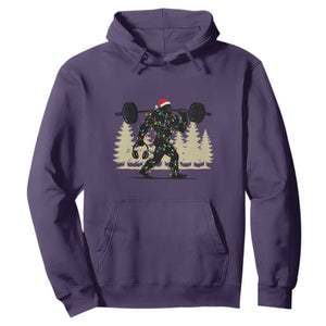 Bigfoot Gym Christmas Hoodie Funny Sasquatch Bodybuilding Weightlifting TS14 Purple Print Your Wear