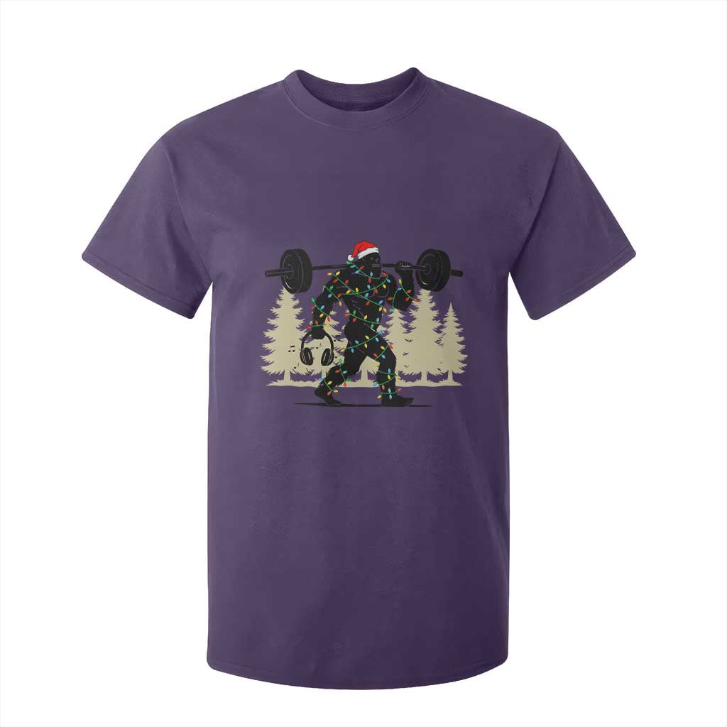 Bigfoot Gym Christmas T Shirt For Kid Funny Sasquatch Bodybuilding Weightlifting TS14 Purple Print Your Wear