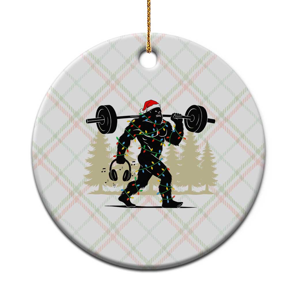 Bigfoot Gym Xmas Ceramic Ornament Funny Sasquatch Bodybuilding Weightlifting TS14 1pc Christmas Plaid Print Your Wear