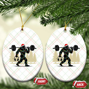 Bigfoot Gym Xmas Ceramic Ornament Funny Sasquatch Bodybuilding Weightlifting TS14 Print Your Wear