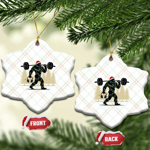 Bigfoot Gym Xmas Ceramic Ornament Funny Sasquatch Bodybuilding Weightlifting TS14 Print Your Wear