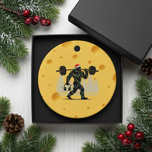Bigfoot Gym Xmas Ceramic Ornament Funny Sasquatch Bodybuilding Weightlifting TS14 1pc Yellow Cheese Print Your Wear