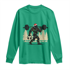 Bigfoot Gym Christmas Long Sleeve Shirt Funny Sasquatch Bodybuilding Weightlifting TS14 Irish Green Print Your Wear