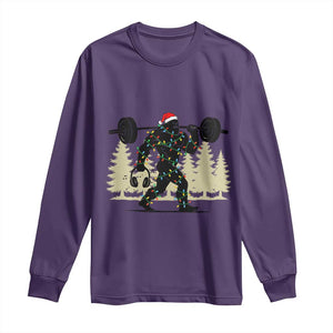 Bigfoot Gym Christmas Long Sleeve Shirt Funny Sasquatch Bodybuilding Weightlifting TS14 Purple Print Your Wear