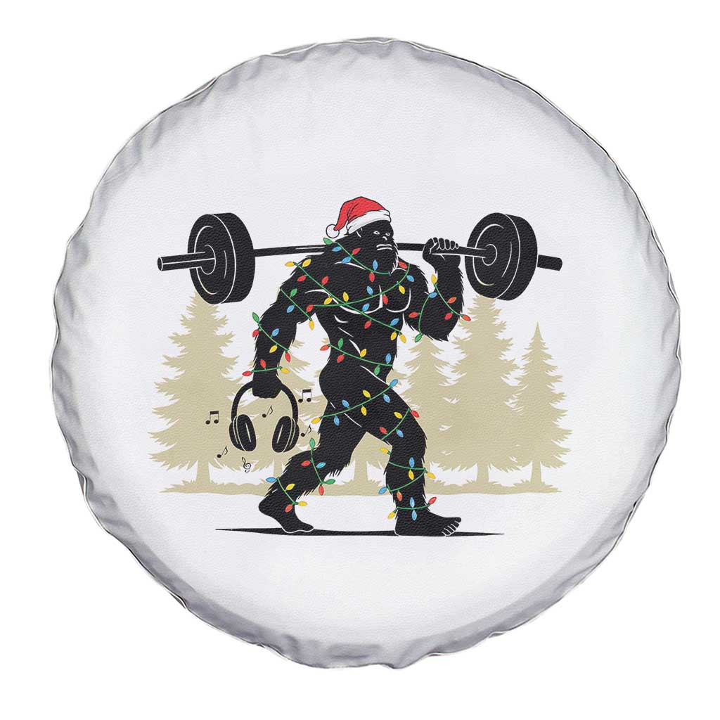 Bigfoot Gym Christmas Spare Tire Cover Funny Sasquatch Bodybuilding Weightlifting TS14 Print Your Wear