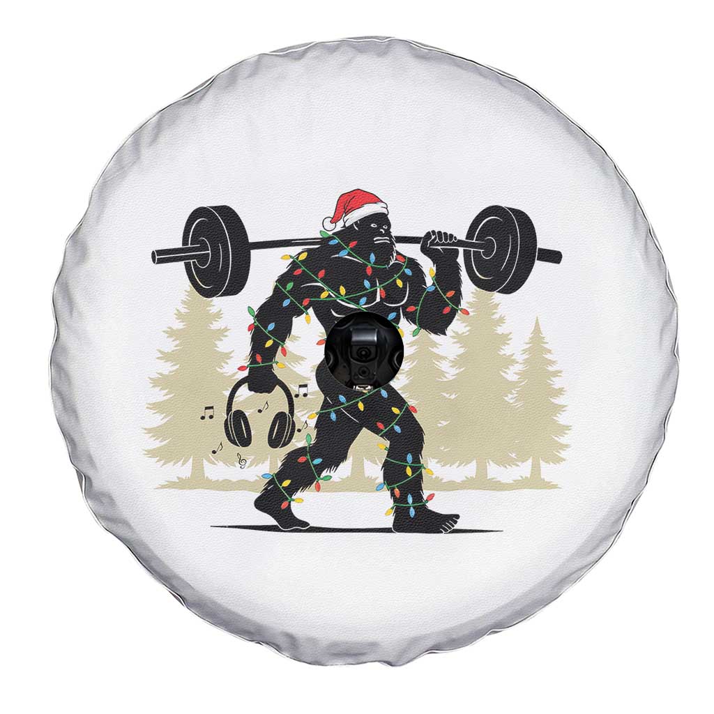 Bigfoot Gym Christmas Spare Tire Cover Funny Sasquatch Bodybuilding Weightlifting TS14 Print Your Wear