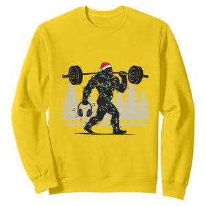 Bigfoot Gym Christmas Sweatshirt Funny Sasquatch Bodybuilding Weightlifting TS14 Daisy Print Your Wear