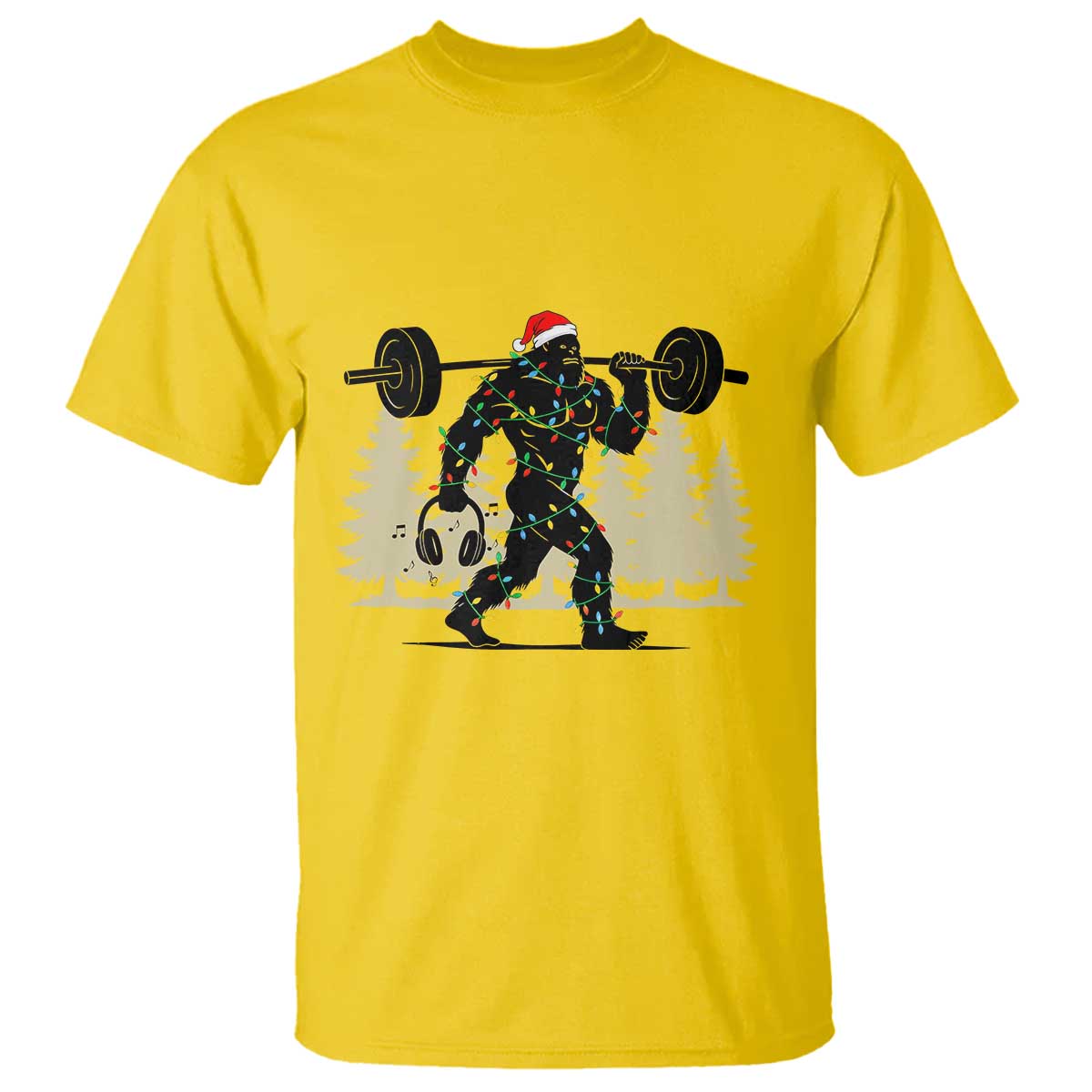 Bigfoot Gym Christmas T Shirt Funny Sasquatch Bodybuilding Weightlifting TS14 Daisy Print Your Wear