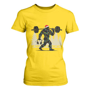 Bigfoot Gym Christmas T Shirt For Women Funny Sasquatch Bodybuilding Weightlifting TS14 Daisy Print Your Wear