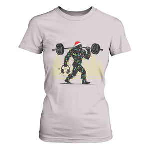Bigfoot Gym Christmas T Shirt For Women Funny Sasquatch Bodybuilding Weightlifting TS14 Ice Gray Print Your Wear