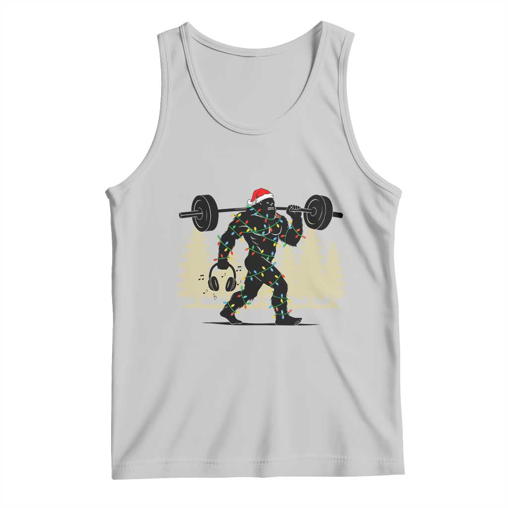 Bigfoot Gym Christmas Tank Top Funny Sasquatch Bodybuilding Weightlifting TS14 Ash Print Your Wear