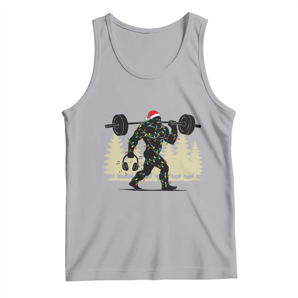 Bigfoot Gym Christmas Tank Top Funny Sasquatch Bodybuilding Weightlifting TS14 Athletic Heather Print Your Wear