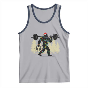Bigfoot Gym Christmas Tank Top Funny Sasquatch Bodybuilding Weightlifting TS14 Athletic Heather Navy Print Your Wear