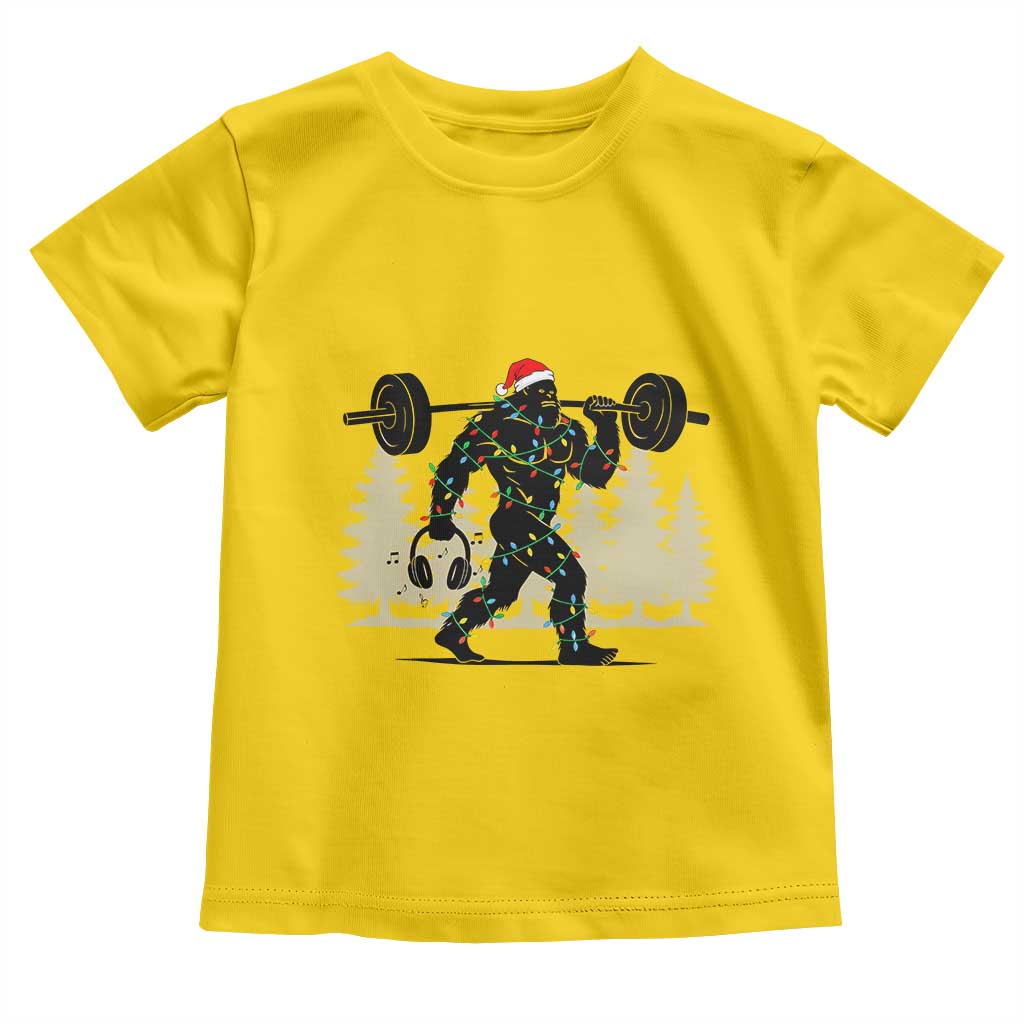 Bigfoot Gym Christmas Toddler T Shirt Funny Sasquatch Bodybuilding Weightlifting TS14 Daisy Print Your Wear