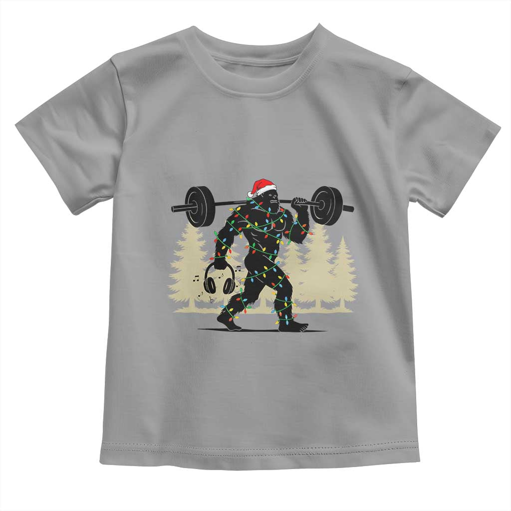 Bigfoot Gym Christmas Toddler T Shirt Funny Sasquatch Bodybuilding Weightlifting TS14 Sport Gray Print Your Wear