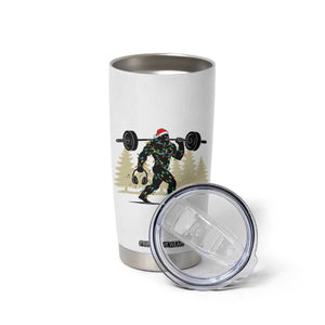 Bigfoot Gym Christmas Tumbler Cup Funny Sasquatch Bodybuilding Weightlifting TS14 Print Your Wear