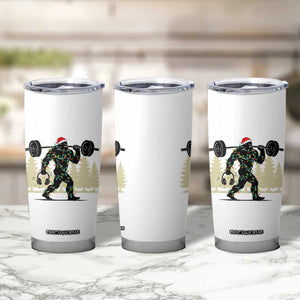 Bigfoot Gym Christmas Tumbler Cup Funny Sasquatch Bodybuilding Weightlifting TS14 Print Your Wear