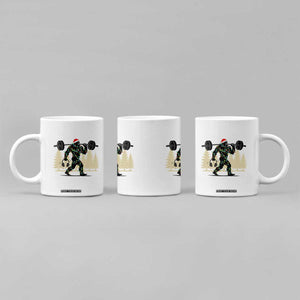 Bigfoot Gym Christmas Coffee Mug Funny Sasquatch Bodybuilding Weightlifting TS14 Print Your Wear