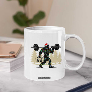 Bigfoot Gym Christmas Coffee Mug Funny Sasquatch Bodybuilding Weightlifting TS14 Print Your Wear