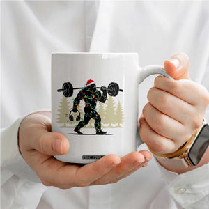 Bigfoot Gym Christmas Coffee Mug Funny Sasquatch Bodybuilding Weightlifting TS14 Print Your Wear