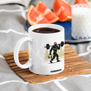 Bigfoot Gym Christmas Coffee Mug Funny Sasquatch Bodybuilding Weightlifting TS14 Print Your Wear
