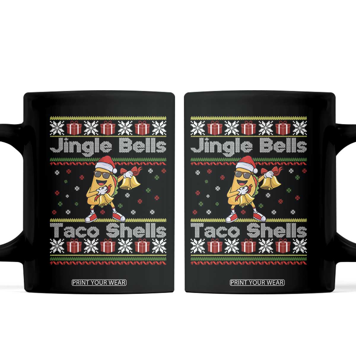 Funny Taco Christmas Coffee Mug Jigle Bells Taco Shells TS14 Black Print Your Wear
