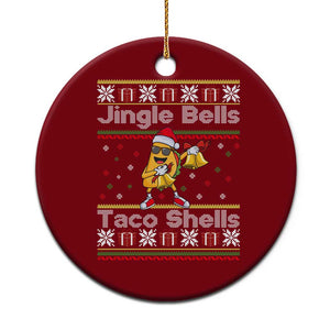 Funny Taco Xmas Ceramic Ornament Jigle Bells Taco Shells TS14 1pc Red Print Your Wear