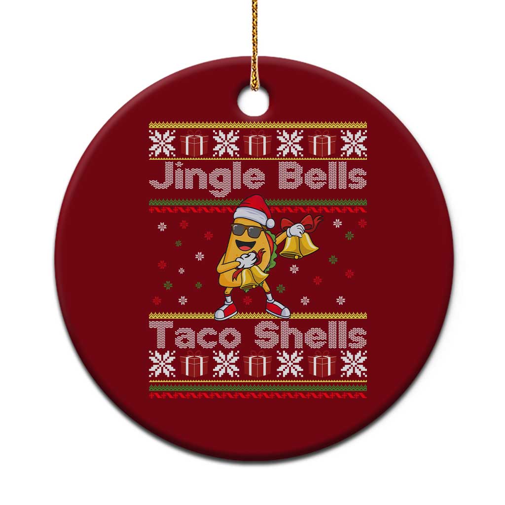 Funny Taco Xmas Ceramic Ornament Jigle Bells Taco Shells TS14 1pc Red Print Your Wear