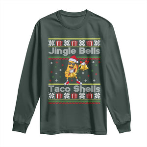 Funny Taco Christmas Long Sleeve Shirt Jigle Bells Taco Shells TS14 Dark Forest Green Print Your Wear