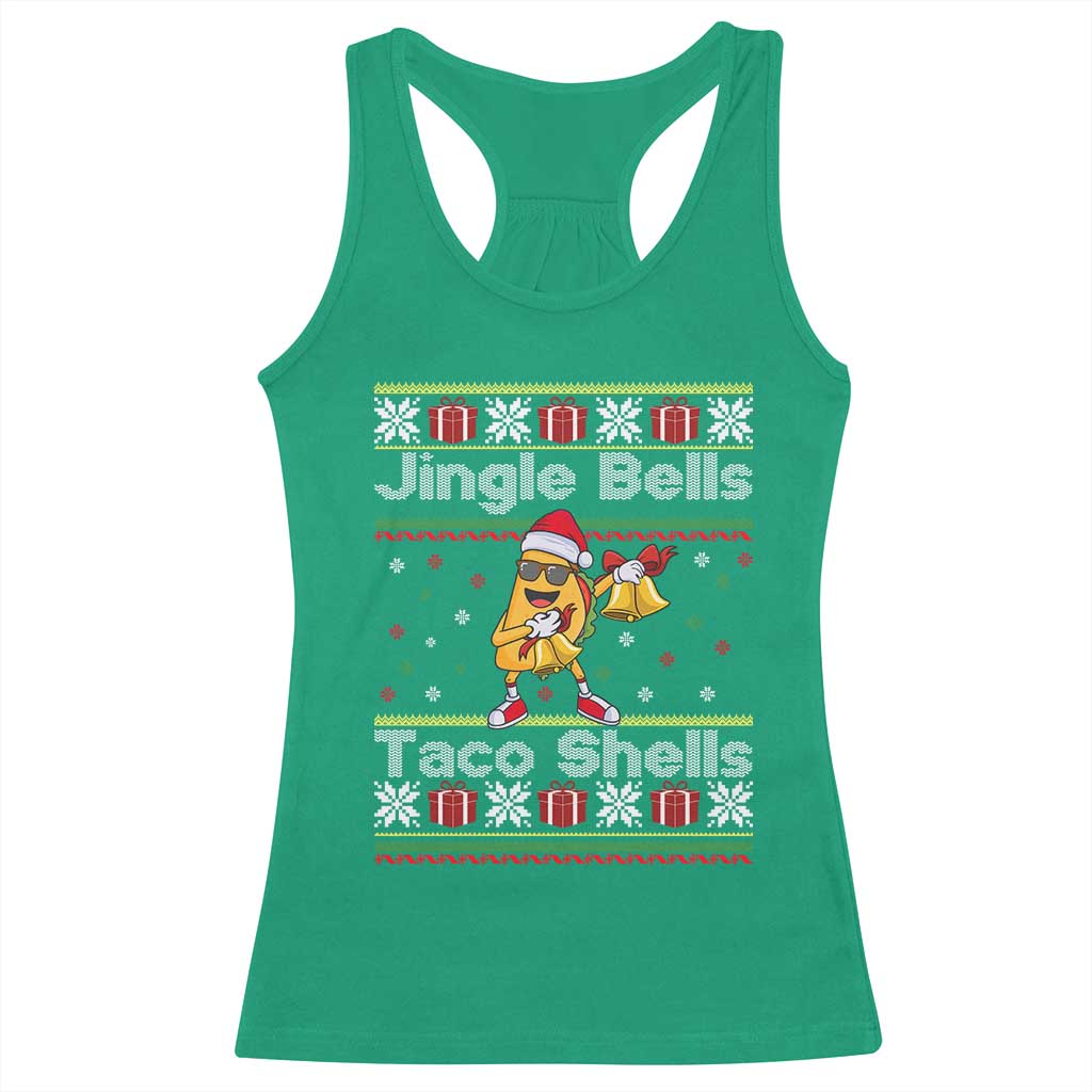Funny Taco Christmas Racerback Tank Top Jigle Bells Taco Shells TS14 Irish Green Print Your Wear