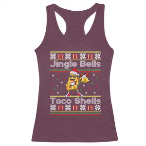 Funny Taco Christmas Racerback Tank Top Jigle Bells Taco Shells TS14 Maroon Print Your Wear