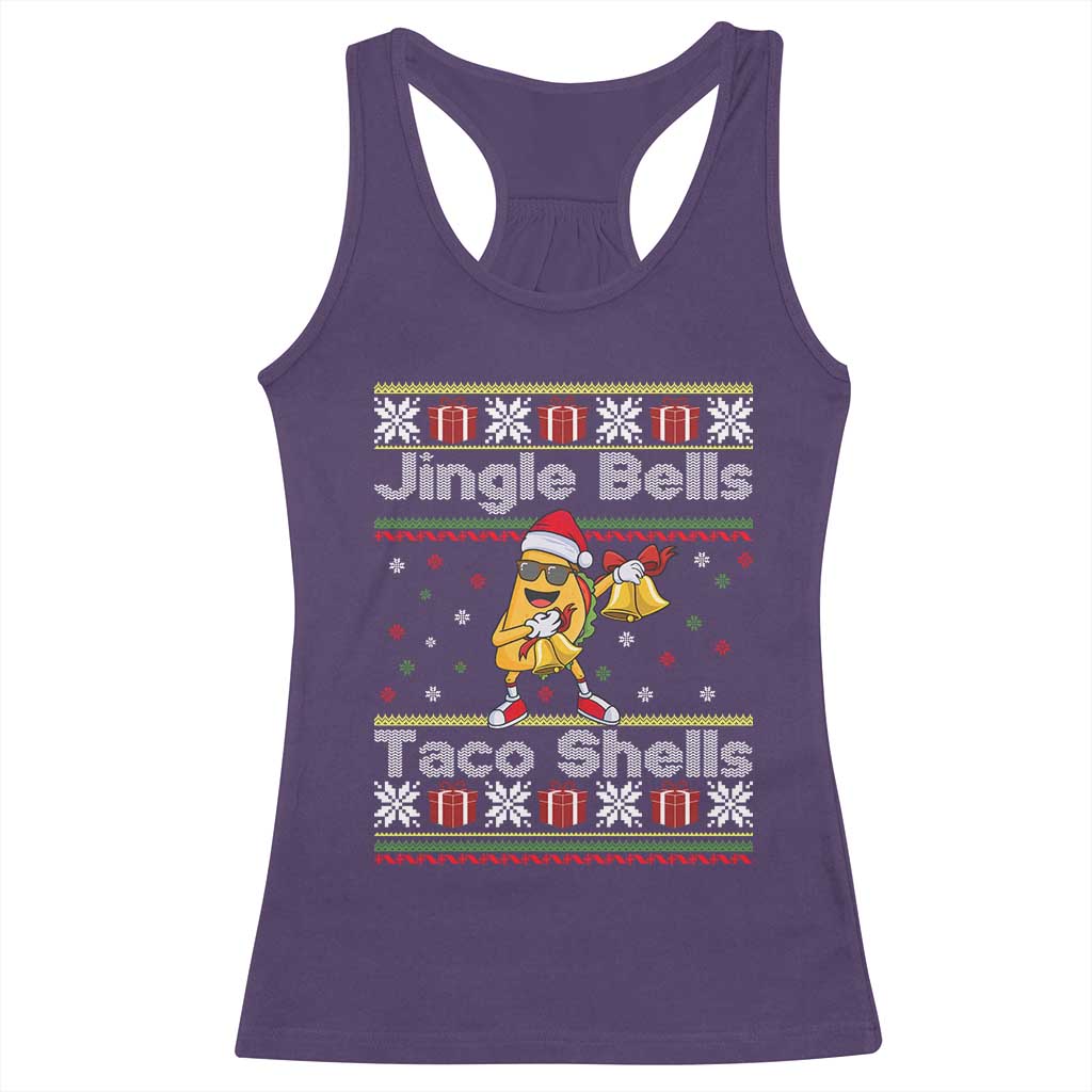 Funny Taco Christmas Racerback Tank Top Jigle Bells Taco Shells TS14 Purple Print Your Wear