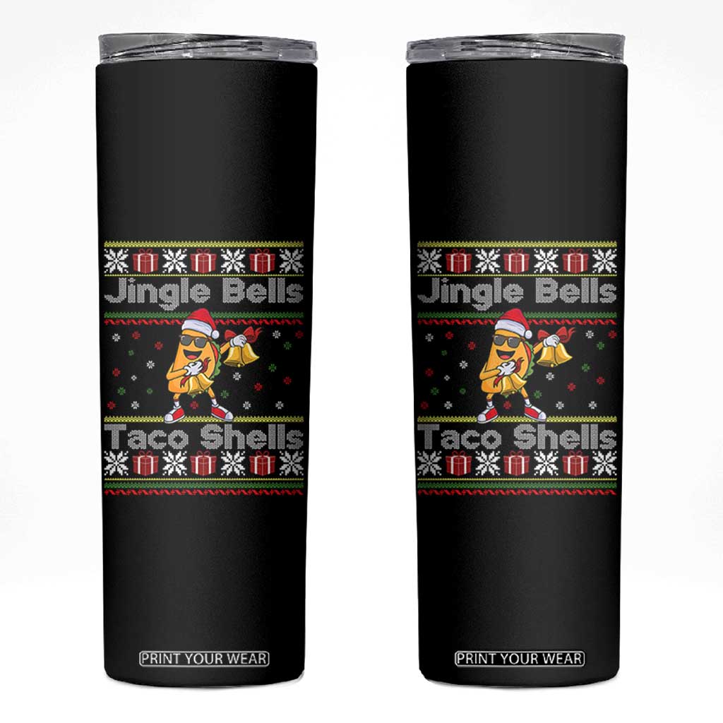 Funny Taco Christmas Skinny Tumbler Jigle Bells Taco Shells TS14 Black Print Your Wear