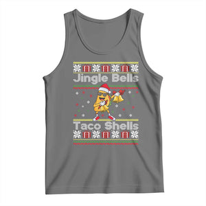 Funny Taco Christmas Tank Top Jigle Bells Taco Shells TS14 Black Heather Print Your Wear