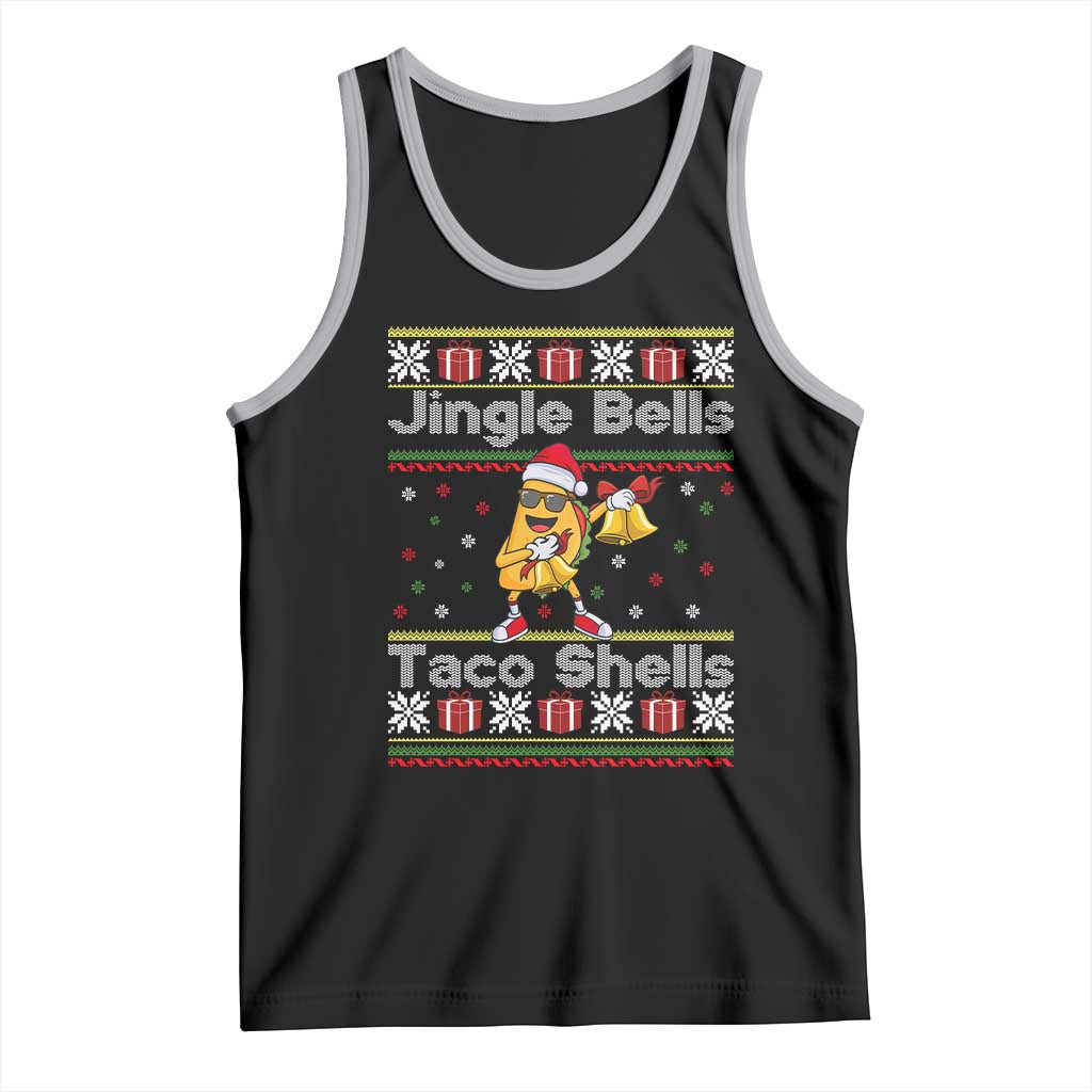 Funny Taco Christmas Tank Top Jigle Bells Taco Shells TS14 Black Athletic Heather Print Your Wear