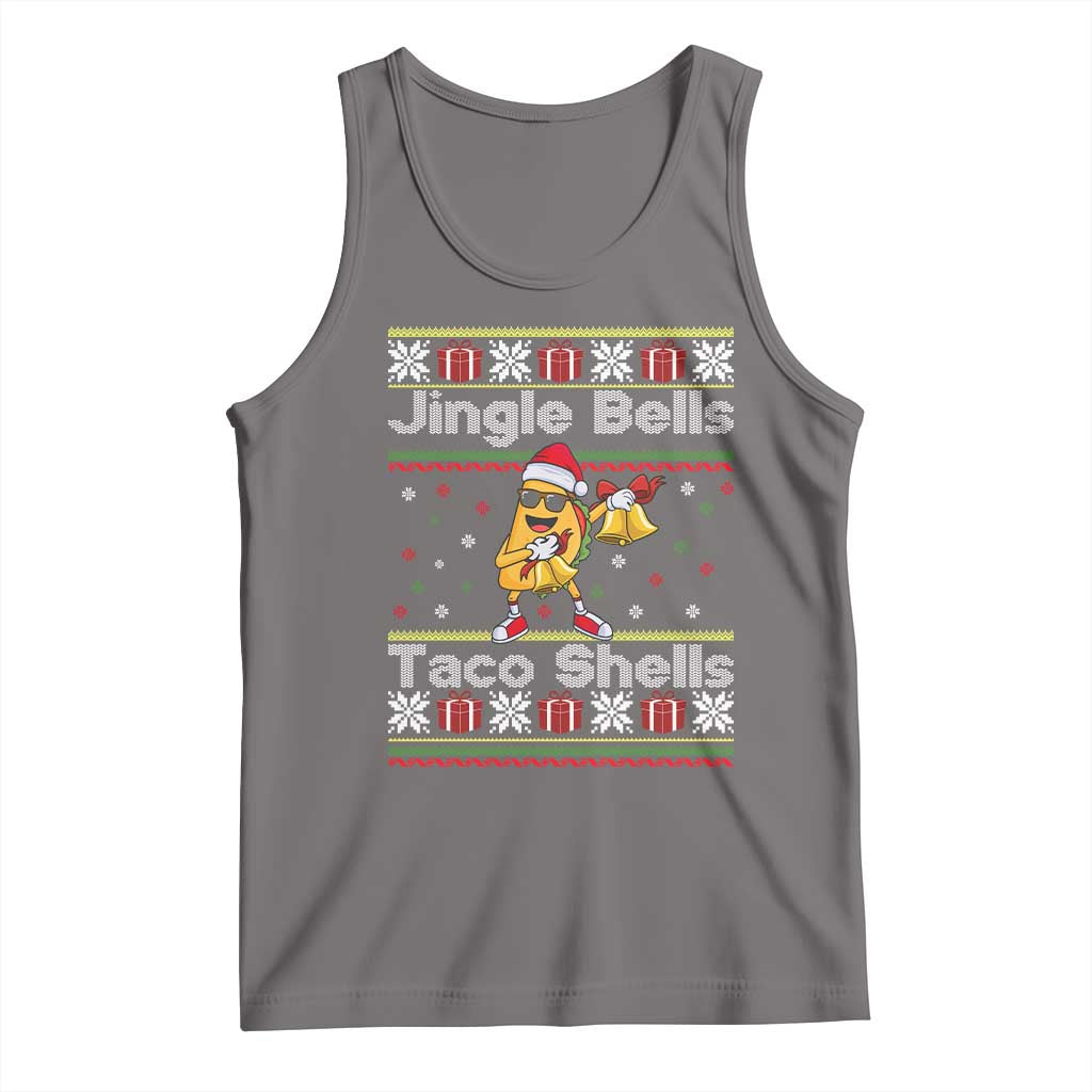 Funny Taco Christmas Tank Top Jigle Bells Taco Shells TS14 Deep Heather Print Your Wear