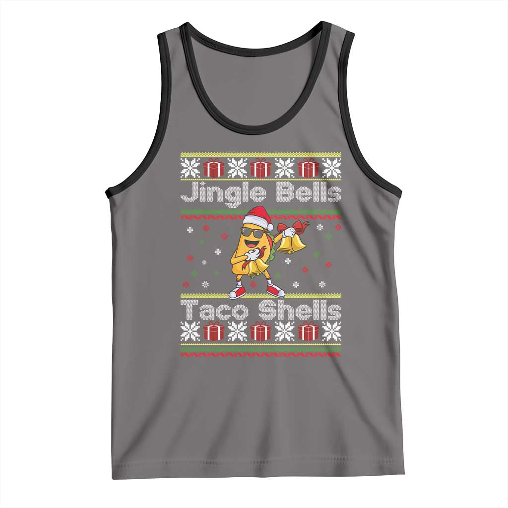 Funny Taco Christmas Tank Top Jigle Bells Taco Shells TS14 Deep Heather Black Print Your Wear