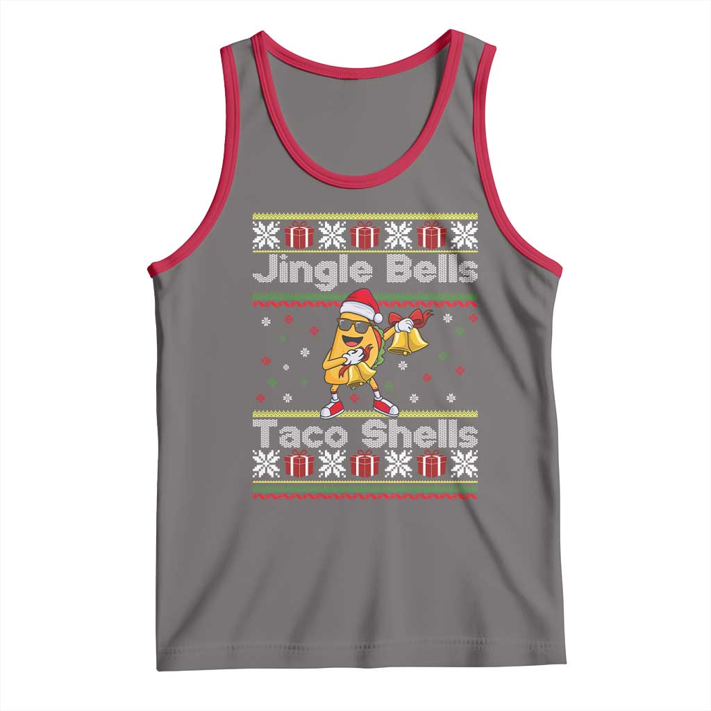 Funny Taco Christmas Tank Top Jigle Bells Taco Shells TS14 Deep Heather Red Print Your Wear