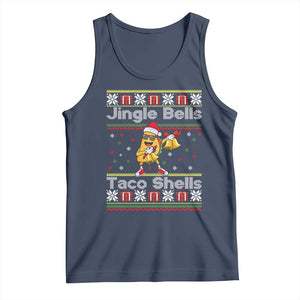 Funny Taco Christmas Tank Top Jigle Bells Taco Shells TS14 Navy Print Your Wear