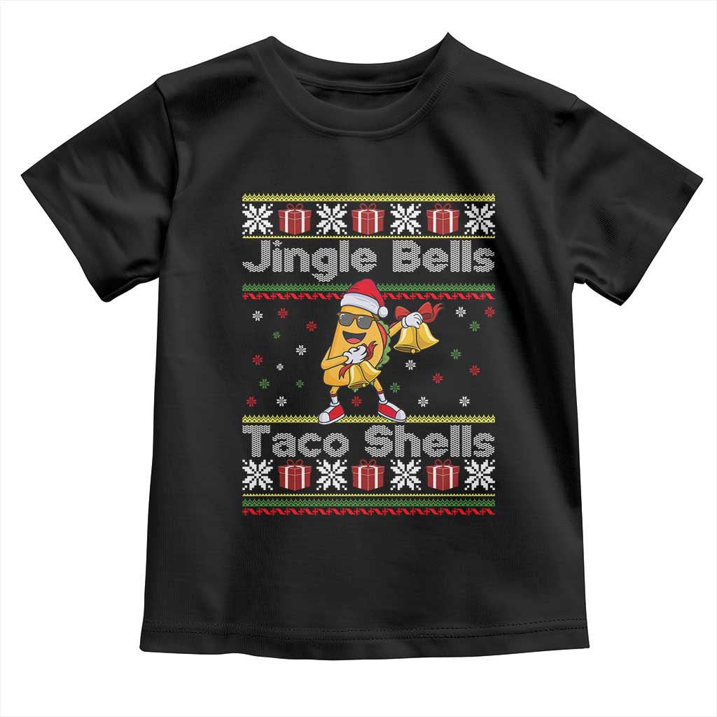 Funny Taco Christmas Toddler T Shirt Jigle Bells Taco Shells TS14 Black Print Your Wear