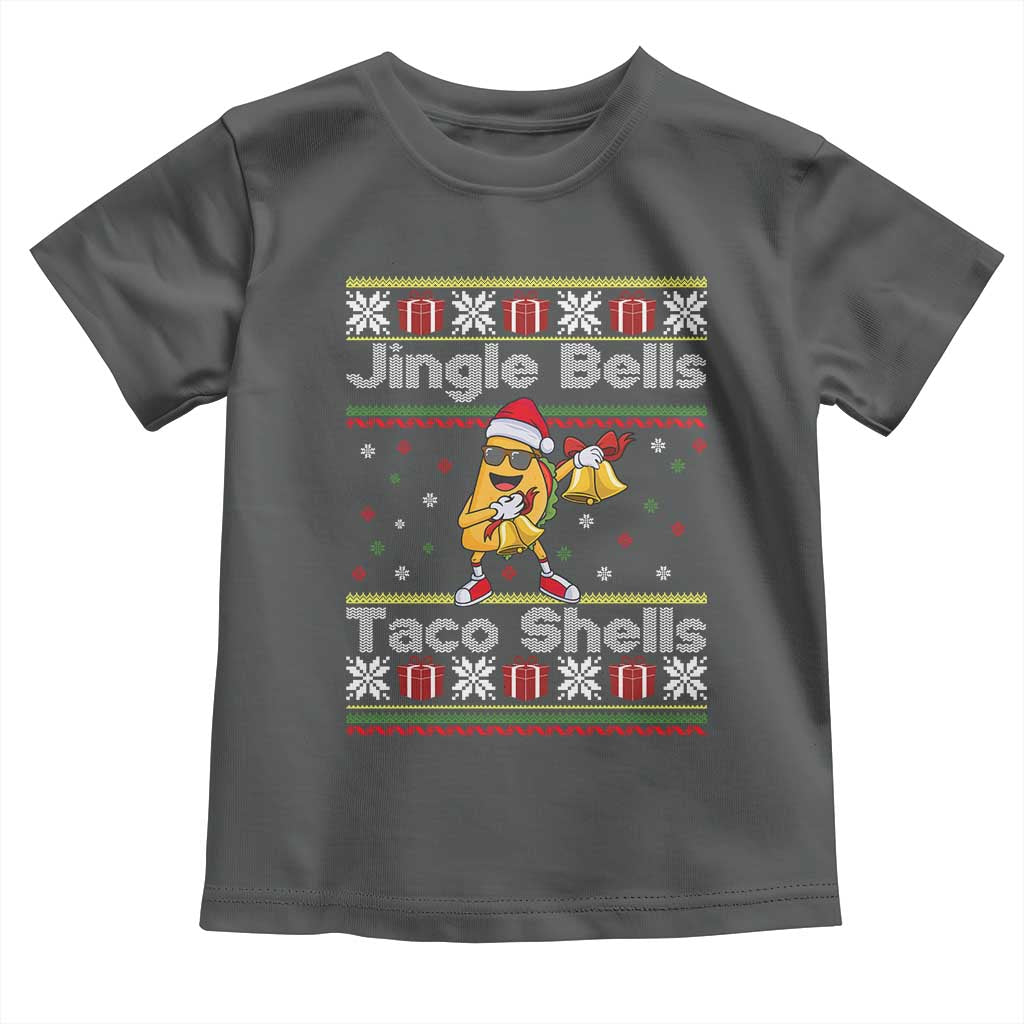 Funny Taco Christmas Toddler T Shirt Jigle Bells Taco Shells TS14 Dark Heather Print Your Wear