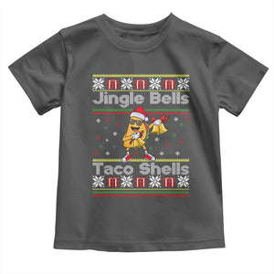Funny Taco Christmas Toddler T Shirt Jigle Bells Taco Shells TS14 Dark Heather Print Your Wear