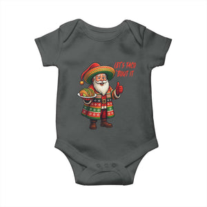 Funny Santa Taco Mexican Baby Onesie Let Us Taco About It TS14 Dark Heather Print Your Wear
