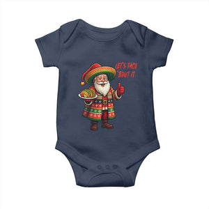 Funny Santa Taco Mexican Baby Onesie Let Us Taco About It TS14 Navy Print Your Wear