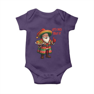 Funny Santa Taco Mexican Baby Onesie Let Us Taco About It TS14 Purple Print Your Wear